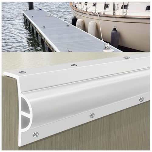 5 Pack Dock Edging Side Gard, 10 Feet Dock Guard with Heavy Wall Sections for Greater Protection – Commercial Grade Double Molded Material (White) - color: 10 Feet White, style: Right angle 5pack