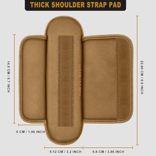 ZINMARK Tactical Shoulder Pad with Ultra-Thick Cushion for Vest Shoulder Straps and Backpacks, Comfort and Breathable,Khaki - color: Khaki