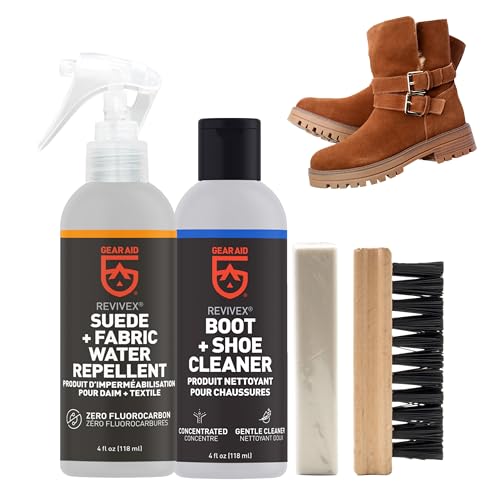 GEAR AID Revivex Suede Hiking and Work Boot Cleaner and Conditioning Kit for Waterproofing Breathable Gore-Tex Footwear - size: 1 Pack