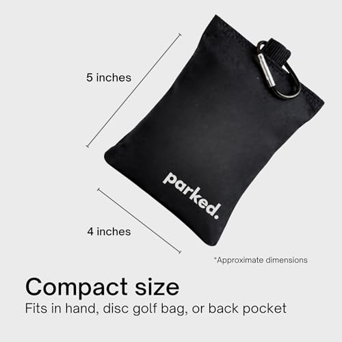 Refillable Disc Golf Chalk Bag with Carabiner, 2 Chalk Balls Included – Grip Bag for Dry Hands & Consistent Release, Frisbee Golf Accessory - style: Parked. – Black