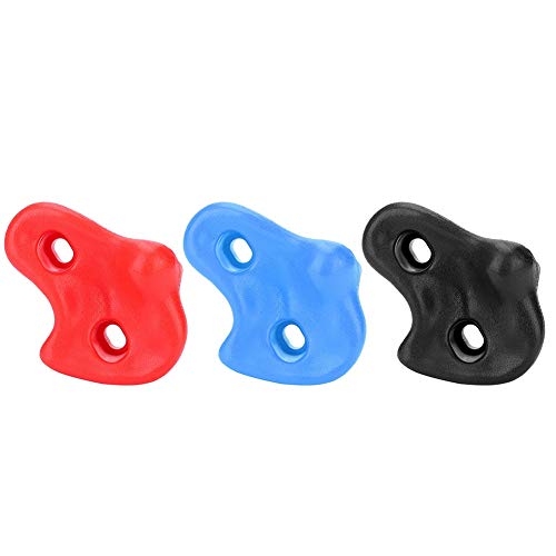 plplaaoo 10PCS Plastic Rock Climbing Holds Set, DIY Tree Rock Climbing Holds for Kids & Adults Climber, Kids Indoor and Outdoor Play Set Use, Includes Mounting Screws., Rock Climbing Holds climbin - color: black