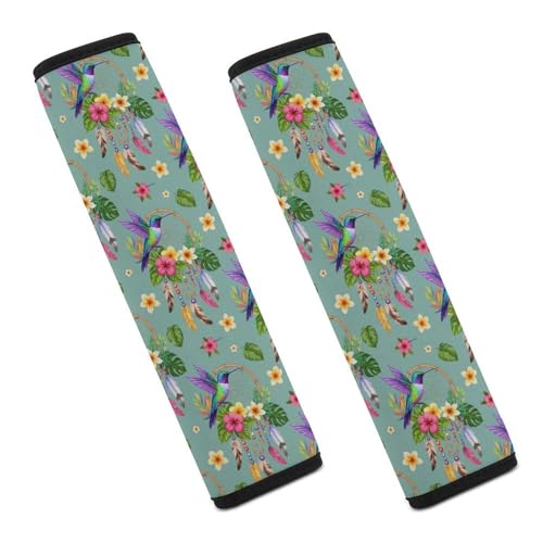Universal Soft and Comfortable Car Seat Straps Shoulder Pads for Girls and Boys, Most Cars, 1 Pair Hummingbird Bird Harness Pads Strap Comfortable Driving - color: Pattern 612