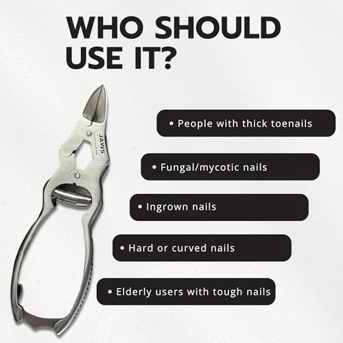 Toenail Clippers for Thick Nails – Large Surgical-Grade Stainless Steel Nippers for Seniors, Men & Women | Heavy-Duty Double-Action Podiatrist Tool for Thick, Ingrown & Mycotic Toenails