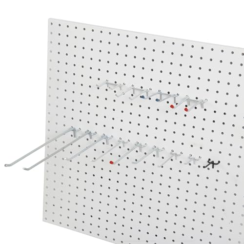 Bamboo's Grocery LoKii 60 Pack 2&4&6 Inch Silver Pegboard Hooks, 1/4" Heavy Duty Peg Board Shelving Hooks Organizer Accessories, Peg Board Tool Hangers - size: 2&4&6 Inch