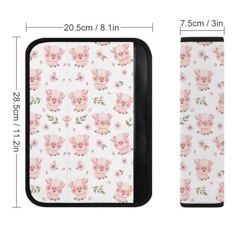 1 Pair Universal Soft and Comfortable Seat Belt Shoulder Pad for Kids, Stroller Pushchair High Chair, Pig Pink Animal Shoulder Protector, Anti-Slip Pad - color: Pattern 972