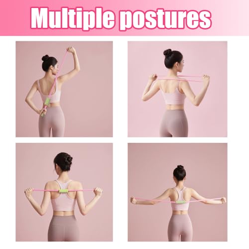 Figure 8 Fitness Resistance Bands with Handles, Yoga Resistance Band Stretch Fitness Band, Chest Expander, for Arm and Shoulder Stretch, Rope 8 Word Elastic for Women and Men（3 Pack）
