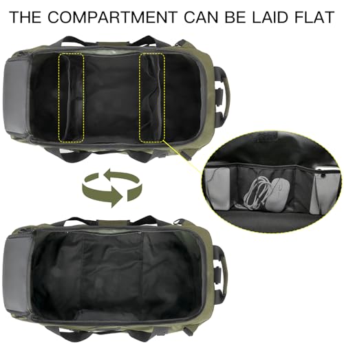 TUGUAN 100L Extra Large Travel Duffle Bag Backpack for Men, 3 in 1 Sports Duffel Bags W/Adjustable Shoulder Strap & Dividers Gym Equipment/Gear Weekend Overnight Bag for Trip Camping Hiking, XL Green - color: Green