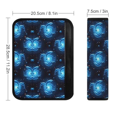 2 Pack Outer Space Swirl Ocean Marine Blue Galaxy Dolphin Seat Belt Shoulder Pad Universal Soft and Comfortable Shoulder Protector for Kids, Most Cars, Pressure Relief - color: Pattern 995