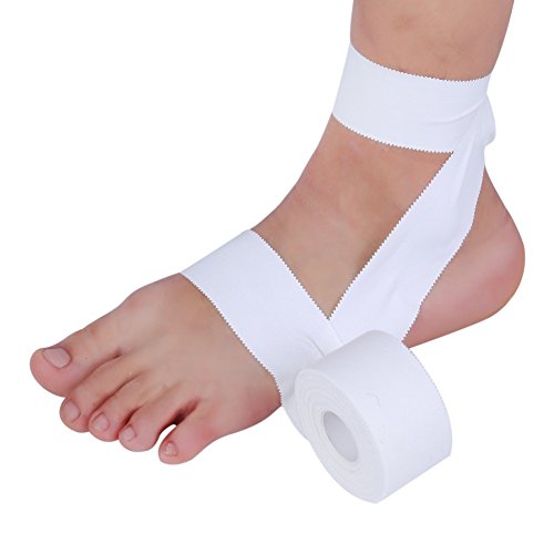 White Athletic Sports Tape, Sports Tape for Ankle, Wrist, & Injury Taping, Very Strong Easy Tear No Sticky Tape for Athlete & Trainers, 1.5in X 32.8ft