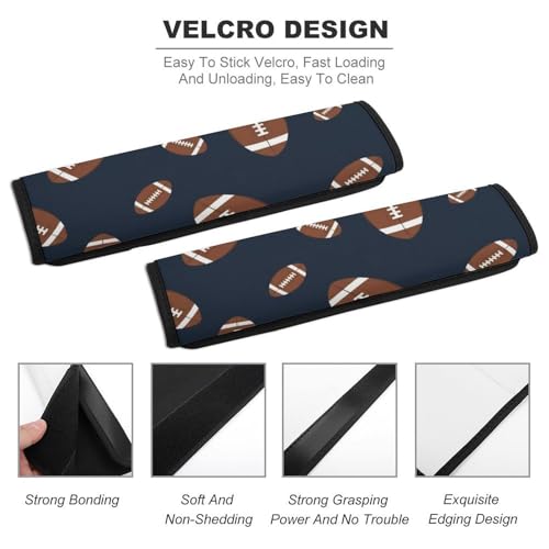 Universal Soft and Comfortable Football Pattern Seat Belt Cover for Kids, Most Cars, 2 Piece Seat Belt Covers Cushion Shock Absorption - color: Pattern 50