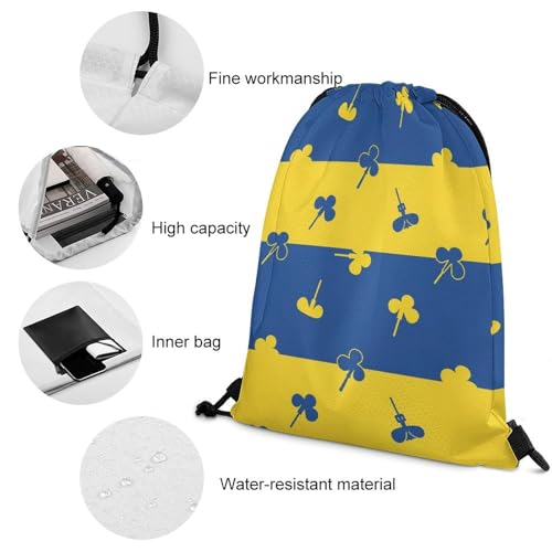 Gym Drawstring Backpack Sackpack Water Resistant for Sports Beach Yoga Travel Unisex, Ukraine Country Flag Bags - color: Picture (37)
