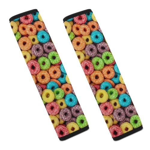 2PCS Breathable Car Seat Belt Pad for Elderly Support, Stroller Pushchair High Chair, Food Fruit Hoops Cereal Seat Belt Cushion, Anti-Slip Pad - color: Pattern 967