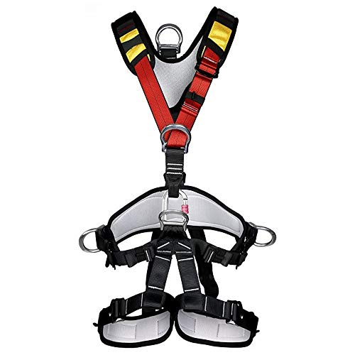Climbing Seat Belt, Large Size Safety Belt Climbing Gear for Tree Climbing, Fire Rescue, Rappelling - color: Black1