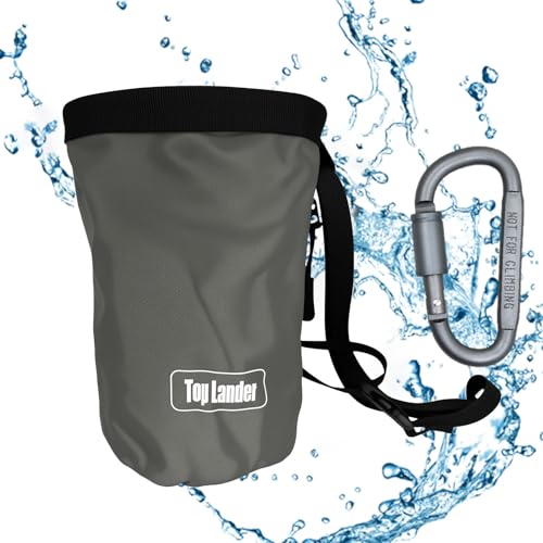 Rock Climbing Bag Anti-Slip Multifunctional Flexible | Waterproof for Climbing Bouldering Gymnastics Fitness Weight-Lifting Strongman Gym Workout Bouldering Chalk Pouch Climbing - color: Gray powder bag + D-shaped buckle