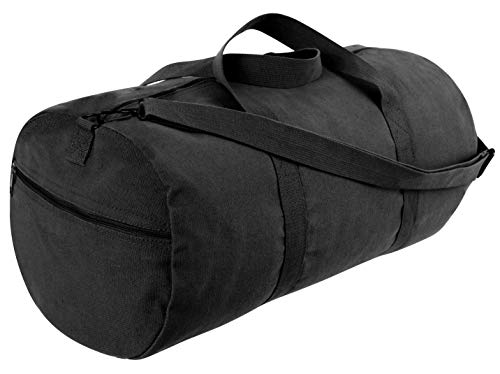 Rothco Heavy-Duty Canvas Shoulder Duffle Bag - Rugged Travel Gym Gear Equipment Bag - color: Black, size: 17 Inches