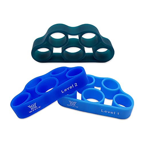 Finger Exercise Grip Strengthener, Finger Stretcher Hand Grip Resistance Bands Finger Extensor Exercise Bands for Carpal Tunnel Guitar Pianist Rock Climbing Tennis Trainer 3PCS