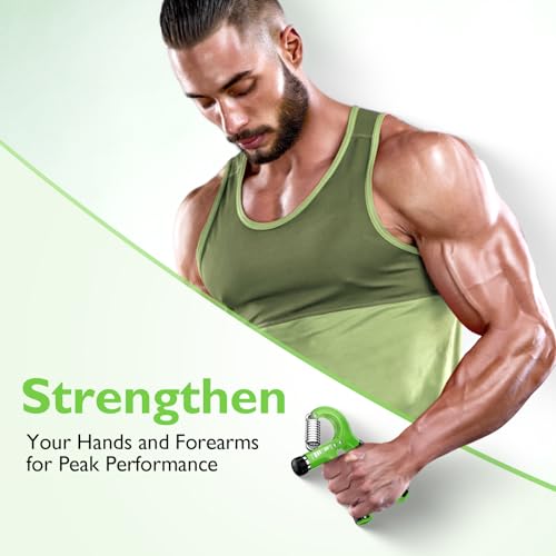 FitBeast Grip Strengthener Forearm Strengthener, Adjustable Hand Grip Strengthener for Strength Training & Rehabilitation, 10-132 lbs Resistance, Ideal for Athletes and Physical Therapy (1 Piece) - color: Light Green