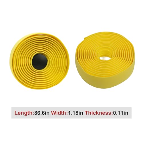 BD13 Bike Handlebar Tape, EVA Road Bike Bar Tape with Shock Absorbing Cushioning, Anti-Slip Bicycle Handlebar Wrap, Heavy-Duty Acrylic Double Sided Tape, (Yellow) - color: yellow