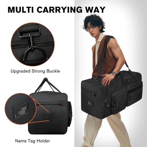 Goloni 130L Heavy Duty Large Duffle Equipment Bag,Catchers Gear Bag with Shoe Compartment,Baseball Duffle Bag - color: Black