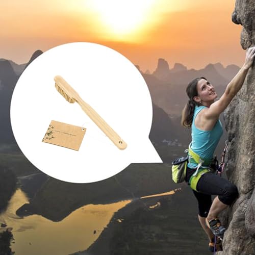 Rock Climbing Brush, Hard Bristle Wooden Handle with Hanging Hole, 7.87 Inch for Bouldering Climbing Hold Outdoor Gear