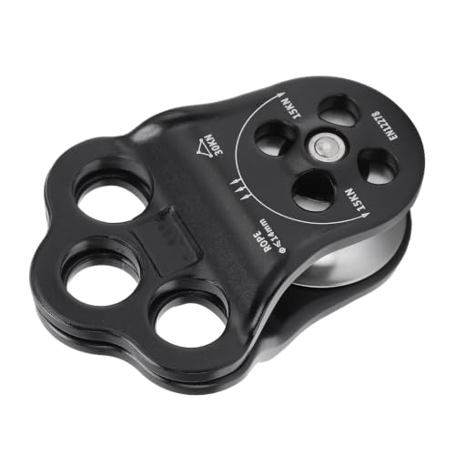 30KN Climbing Pulley, Three Hole Hitch Climbing Assist Pulley Climber Double Bearing for Rock Rappelling Zipline Sports Rigging Hauling Arborist
