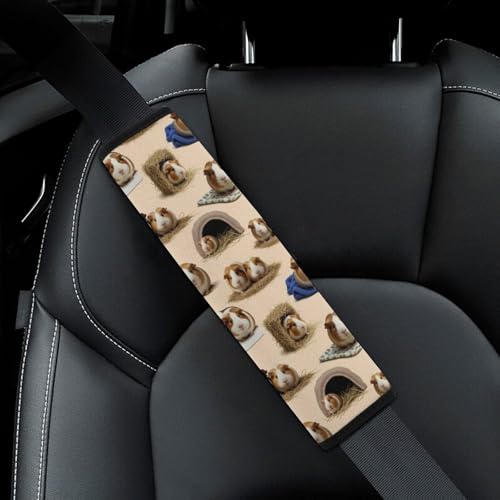 2 Pack Soft Padded Seat Belt Cover for Girls and Boys, All Vehicles, Guinea Pig Cute Animal Harness Pads Strap, Anti-Slip Pad - color: Pattern 311
