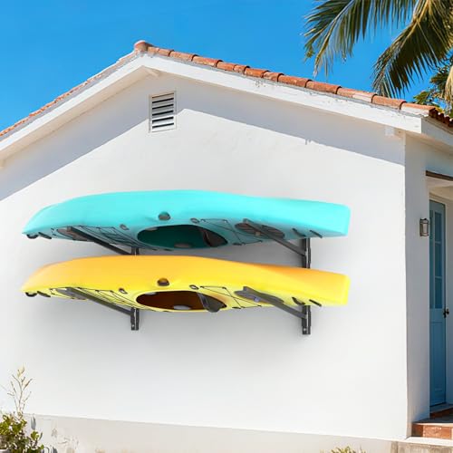 WALMANN Heavy Duty Wall Mounted Kayak Storage Rack for Garage, Adjustable Kayak Hangers for Wall, Holds Up to 220 lbs - style: 2-Tier