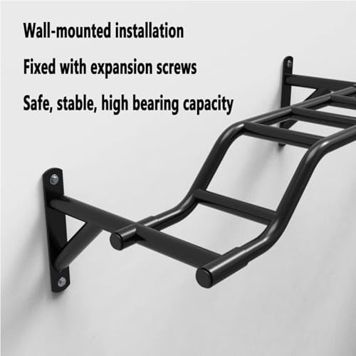 Wall Mounted Pull-Up Bar, Wall Door Bar Climbing Ladder Sandbag Rack, Heavy Duty Steel Climbing Frame/Parallel Bars/Horizontal Bars, Home Gym Strength Training Fitness Bar