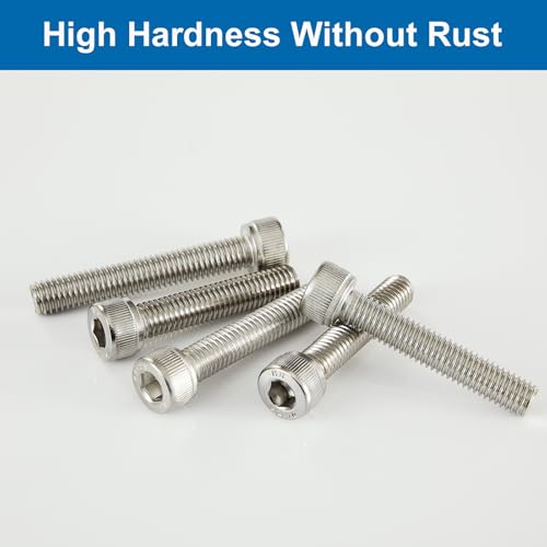 M6 x 60mm 65mm 70mm 75mm 80mm Socket Head Cap Screws Bolts, Stainless Steel 304, Metric Allen Hex Drive, Bright Finish, Fully Threaded, Assortment Kit 25PCS - size: Socket M6x60-80mm