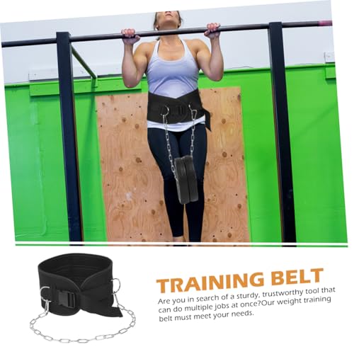 GARVALON Weighted Dipping Belt with Heavy-duty Chain, Thickened Pull-up Waist Belt for Weightlifting, Bodybuilding Resistance Training Equipment for Muscle Strength