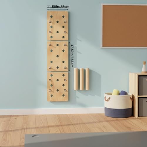 Climbing Board Wooden Pegboard Strength Training Upper Body Workout Smooth Polished Surface Design Suitable for Home or Garage Use - style: Style B