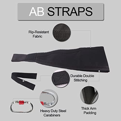 Hanging Ab Straps with Quick Locks, 1 Pair Gym Sling Straps | for Pull Up Bar, Core & Abdominal Workouts