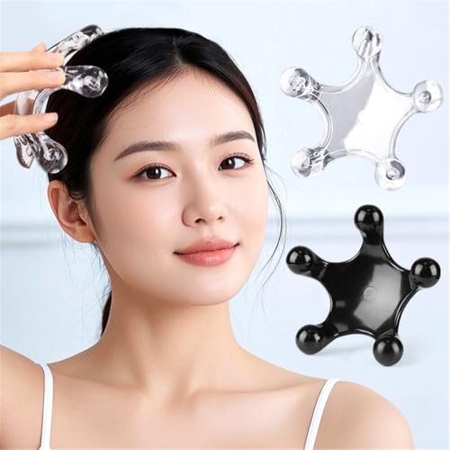 Trigger Point Massage Tools, 2 Pcs 5 Point Deep Tissue Manual Massager Handheld Body Massagers, Handheld Palm Pressure Point Massage Tool for Neck Shoulder Back Muscle Pain Relief (Black) - color: Black