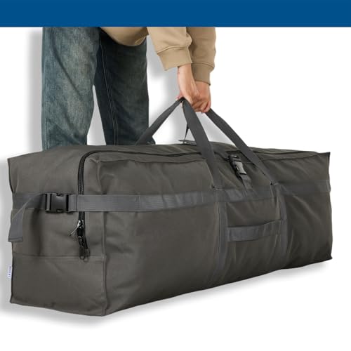 Arxus Large Duffel Bag, Waterproof Carry on Weekend Overnight Storage Bag over Luggage for Airline, Travel, Camping, Moving - color: 180L-Dark Grey