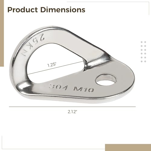 10 Pack Climbing Bolt Hanger 304 Stainless Steel for Rock Climbing, Caving, Mountaineering, 25 kN Strength, Anchor Hardware for Indoor and Outdoor Walls