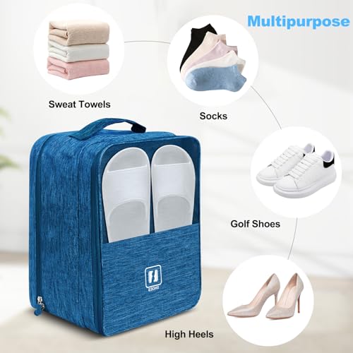 Large Shoe Bags for Travel, Holds 3 Pairs, Blue - color: Blue