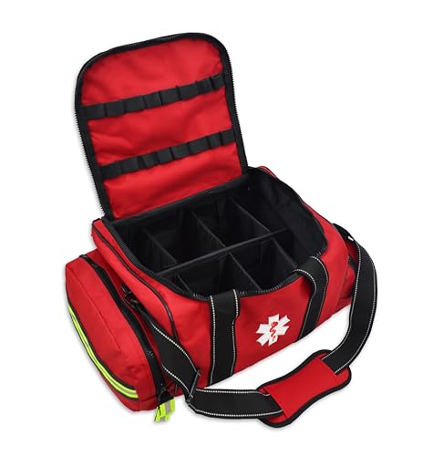 Lightning X Customizable Large EMT Medic First Responder EMS Trauma Jump Bag w/Embroidered Name - RED - color: Red