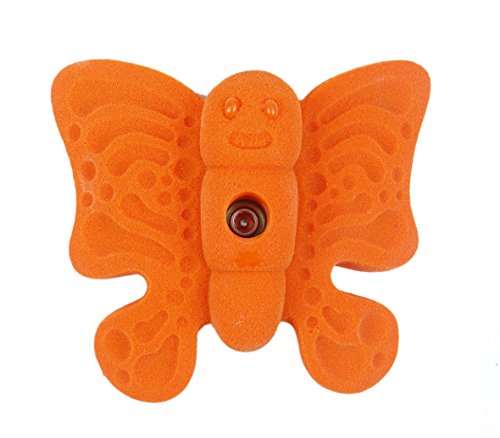 Atomik Rock Climbing Holds Bolt-On Butterfly in Orange
