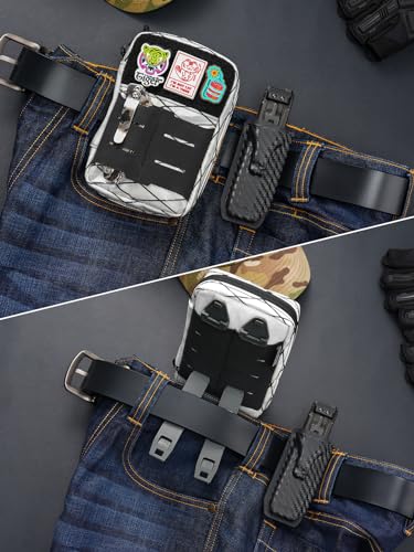 TACTICAL GEEK Block E2.0 EDC Compact Waist Pocket Pouch, Multi-Purpose Molle EDC Pouch Gadget Organizer, Multi-Purpose Molle Tool Pouch for Multitools, Nylon Daily Utility Tool Organizer Bag White - color: E2.0-White