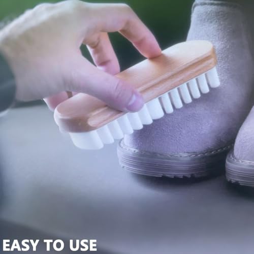 2-Piece Rubber Shoe Brush and Eraser Set, Multi-Purpose Cleaning Tool for Nubuck, Flocked and Matte Leather, Dust-Absorbing Design