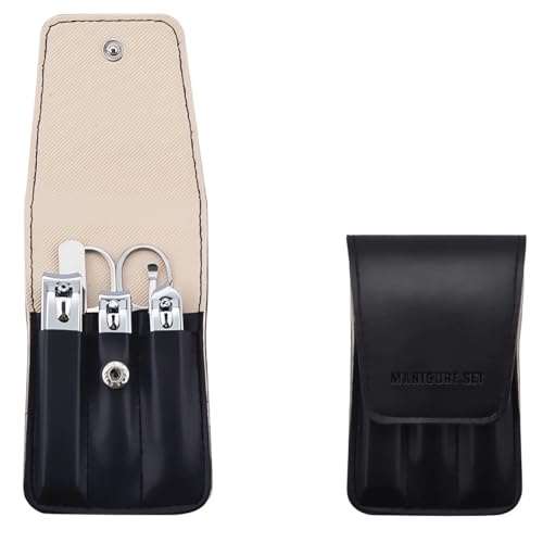 Nail Clipper Set, 6 Pcs Toenail Clippers, Stainless Steel Fingernail Clipper, and PU Leather Manicure Set, Purse Essentials Travel Nail Kit Gift Ideas