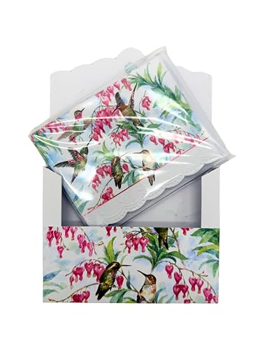 Poster Foundry Set of 3 - Hummingbird Boxed Note Cards by Carol Wilson. 10 embossed 4x5 Die-Cut Notecards and Matching Envelopes in Decorative Gift Box with Magnetic Flap. NCP2508 - color: Nature - Hummingbirds, style: 3 gift box sets / 30 cards total