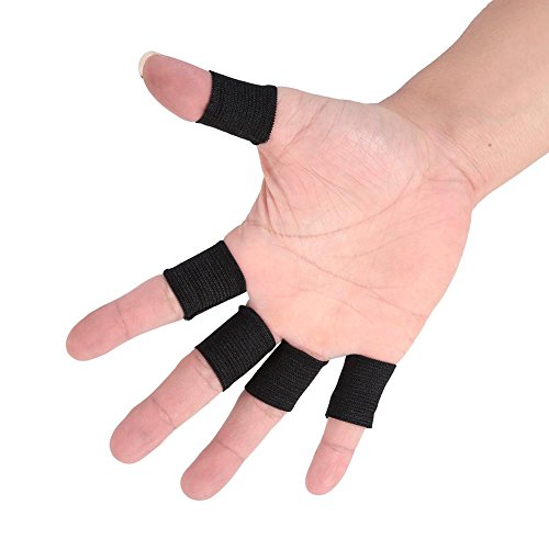 Zerone 10Pcs Finger Protector Sleeve, Elastic Nylon Support Wraps Basketball Sports Aid Finger Sleeves for Joint Protection