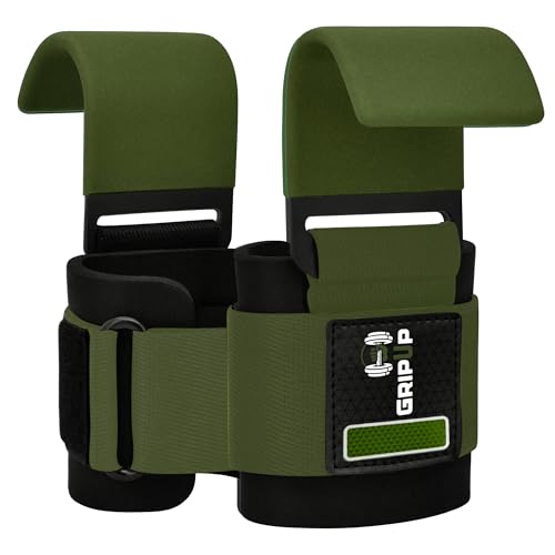 Weight Lifting Hooks – Heavy Duty Gym Straps for Deadlifts, Pull-Ups, Rows & Strength Training Secure Grip Support for Weightlifting, Powerlifting CrossFit Nylon & Neoprene Padding - color: Green