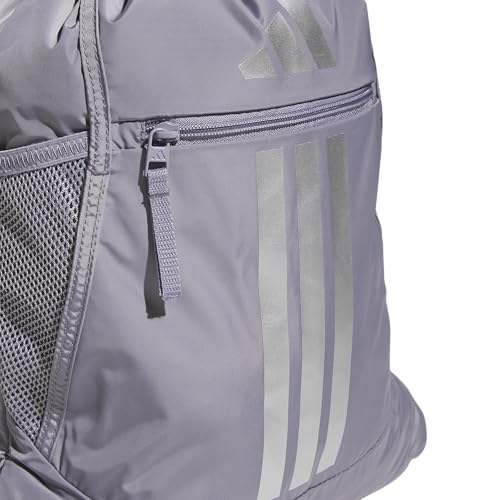 adidas Alliance Sackpack – Drawstring Backpack for Sports, Small Gym Bag - color: Slate Grey/Silver Metallic/3