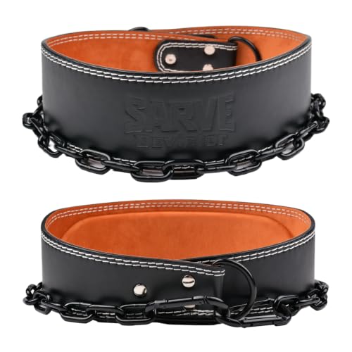 Weight Lifting Dip Belt with 36 Inch 6mm Thick Steel Chain for Weight Lifting, Pull Ups, Squats, Bodybuilding Training - color: Black