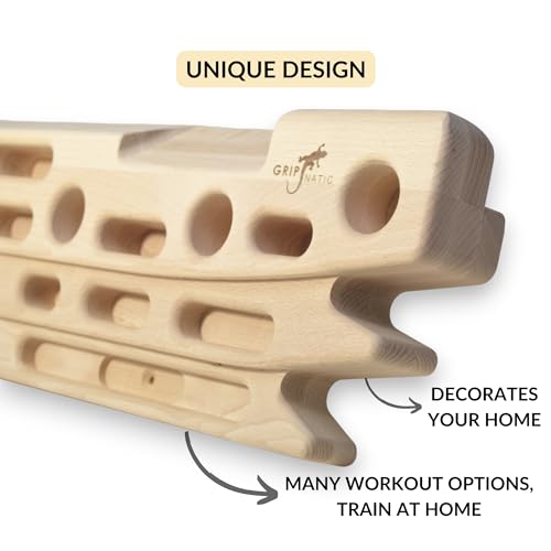 FingerPeg 1.0 Hangboard – Fingerboard Training Board for Climbing with Pull-Up Bars – Sleek Wooden Climbing Board with Ergonomic Design – Supports up to 265 lbs - style: Fingerpeg 1.0