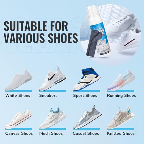 Shoe Cleaning Kit - 6.76 Oz Sneaker Cleaner with Brush and Towel, White Shoe Cleaner Foam
