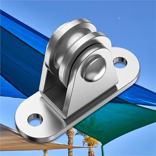 U Groove Stainless Steel Wall Pulley 2Pcs Heavy Duty Fixed Pulley Loading 176 Lb Pulley Block Kit Wall-Mounted Pulley for Cord Material Handling Moving/DIY Mount