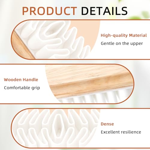 4Pcs Suede Brush for Shoes Rubber Shoe Brush with Wooden Handle Suede Shoe Cleaner Soft Suede Eraser Cleaning Brushes Nubuck Brushes for Shoes Bags Jacket Purse Sofa Flocked Matte Leather